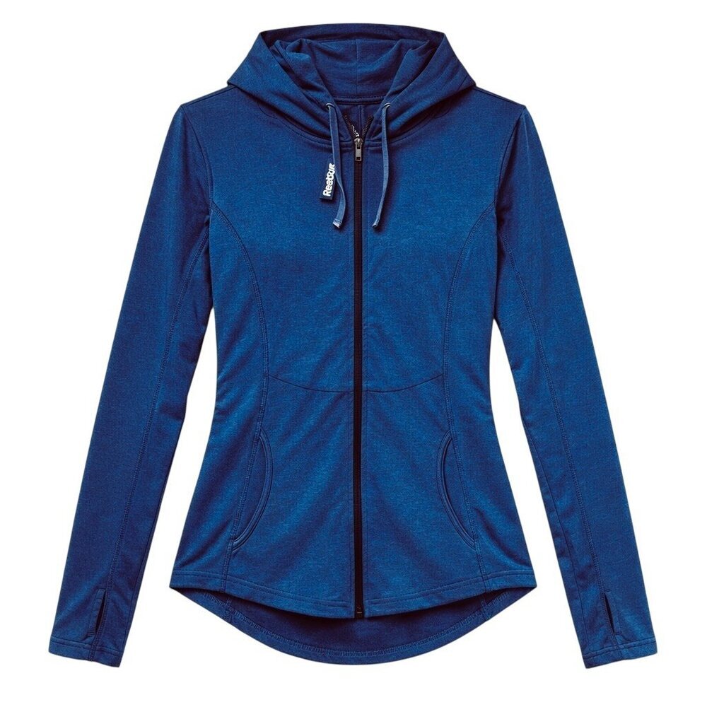 REEBOK Women's Blue Performance Full-Zip Hoodie Jacket - Size Large